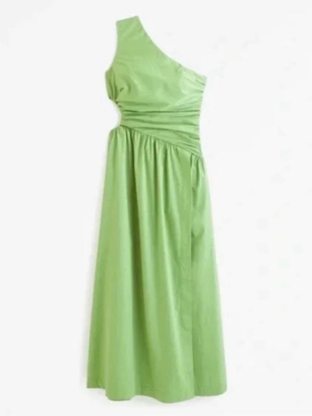 Abercrombie & Fitch Light Green One-Shoulder Cutout Maxi Dress